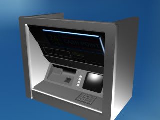 3d model atm банкомат кредитная карточка.